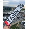İsme Özel Plaka, İsimli Dekor Araç Plakası, Kişiye Özel 3d Kabartma Metal Plaka (Kırmızı TR)
